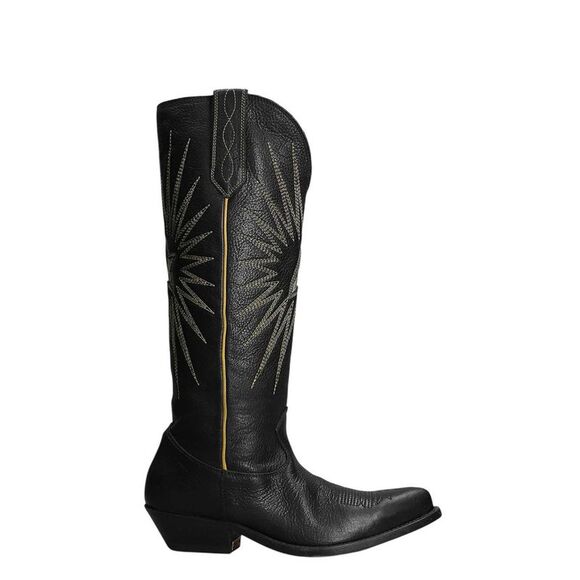 GoldenGoose Women Leather Boots With Wishing Star And Embroidery